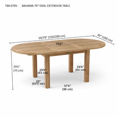Bahama 78" Oval Extension Table - image 5