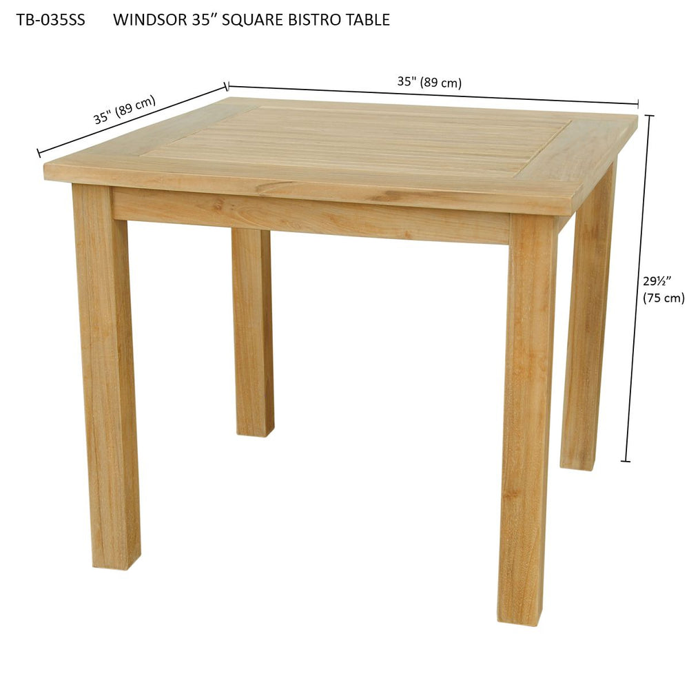 Bahama 35" Square Table Small Slats - image 6