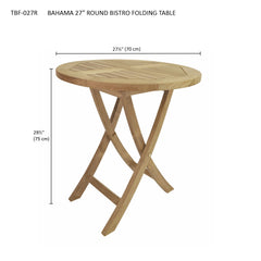 Bahama 27" Round Bistro Folding Table - image 7