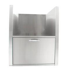 Blaze Stainless Steel Kamado Sleeve with Storage Drawer - SKU: BLZ-KMDO-SLV-LT
