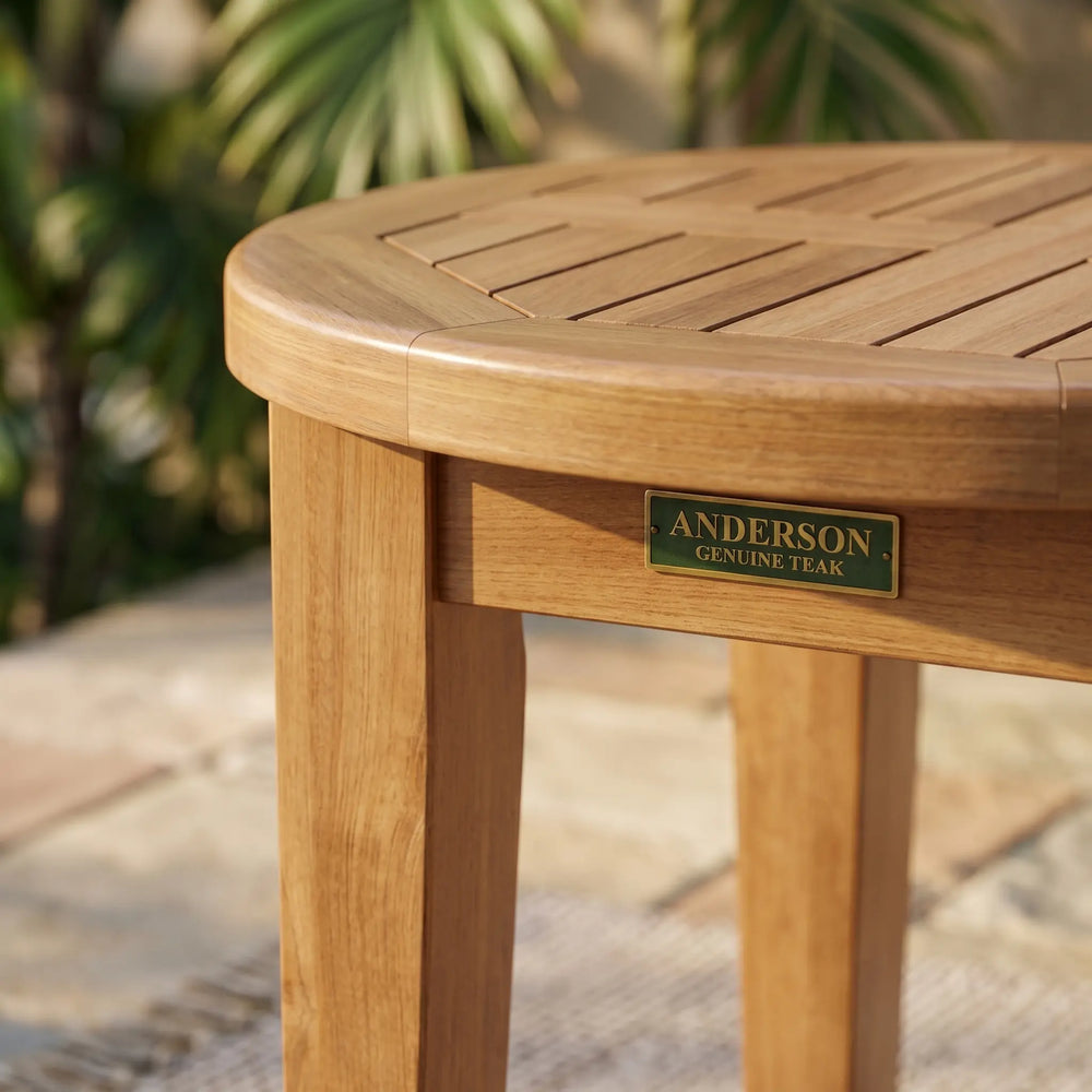 Brianna 20" Round Side Table in Teak