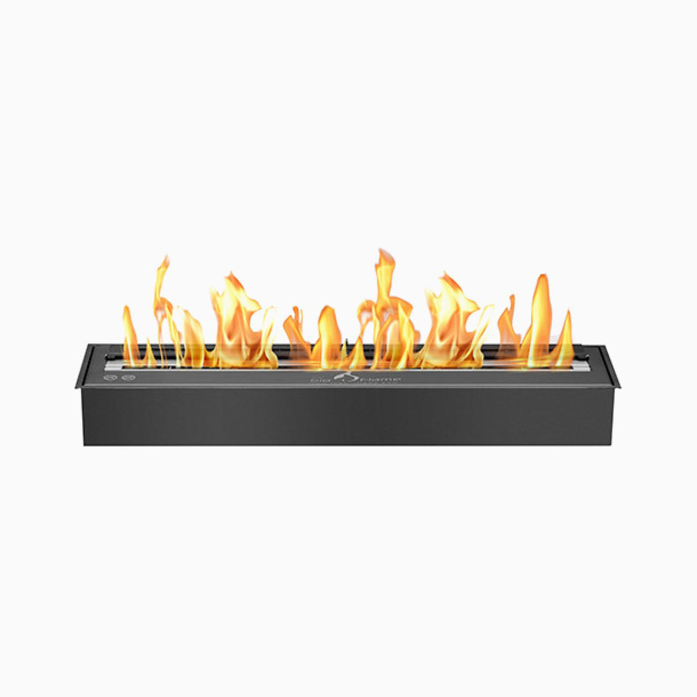 The Bio Flame 38-inch linear ventless ethanol burner in black