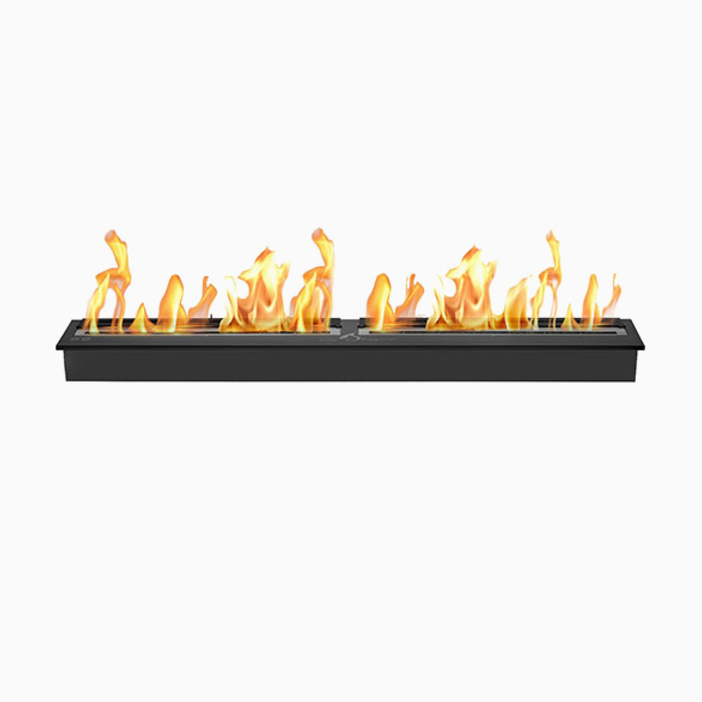 The Bio Flame 60-inch linear ventless ethanol burner in black