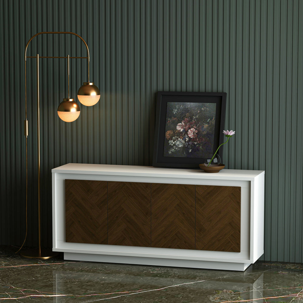 Paraggi Sideboard - White & Mahogany - image 2