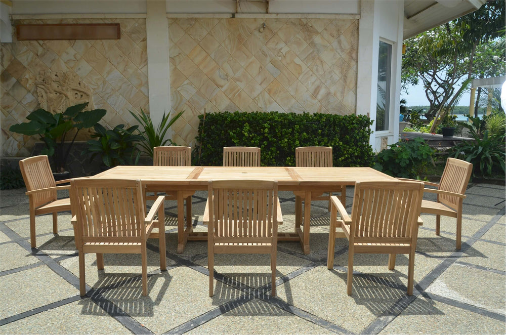 Bahama Stackable Sahara 9-Piece Rectangular Dining Set (SET-77) - image 3