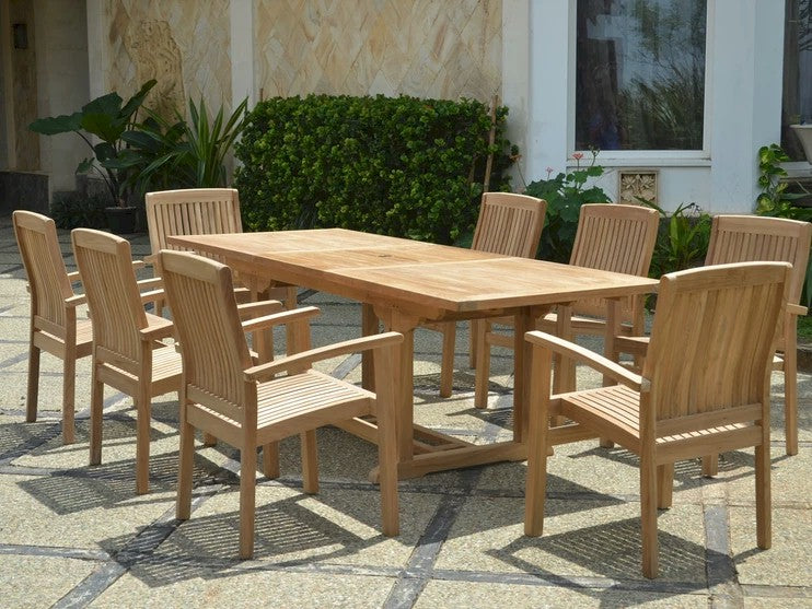 Bahama Stackable Sahara 9-Piece Rectangular Dining Set (SET-80) - image 6
