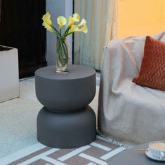 Elementi Chronos 17.7" Round Concrete Side Table FEG07