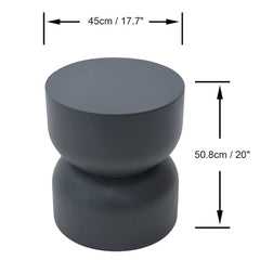Elementi Chronos 17.7" Round Concrete Side Table FEG07