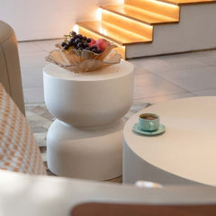 Elementi Chronos 17.7" Round Concrete Side Table FEG07
