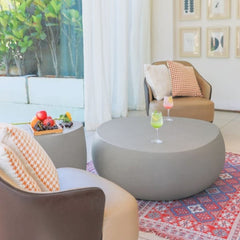 Elementi Ikaria 42" Cobbly Concrete Coffee Table FCG09