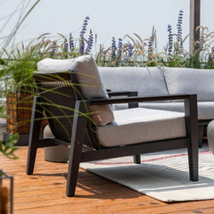 Elementi Laguna Aluminum Lounge Chair - Wicker Armrests OS2506S
