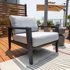 Elementi Laguna Aluminum Lounge Chair - Wicker Armrests OS2506S