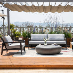Elementi Laguna Aluminum Lounge Chair - Wicker Armrests OS2506S