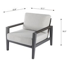 Elementi Laguna Aluminum Lounge Chair - Wicker Armrests OS2506S