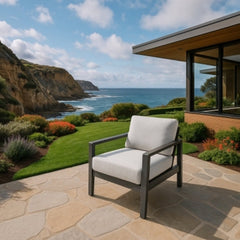 Elementi Laguna Aluminum Lounge Chair - Wicker Armrests OS2506S