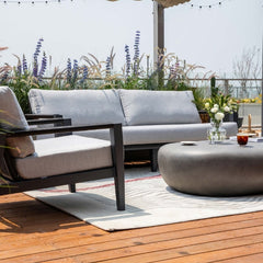 Elementi Laguna Outdoor Aluminum 3-Seat Sofa with Sunbrella Cushions OS2506T