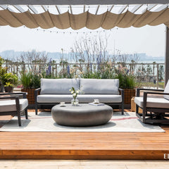 Elementi Laguna Outdoor Aluminum 3-Seat Sofa with Sunbrella Cushions OS2506T