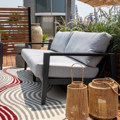 Elementi Laguna Outdoor Aluminum 3-Seat Sofa with Sunbrella Cushions OS2506T