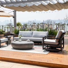 Elementi Laguna Outdoor Aluminum 3-Seat Sofa with Sunbrella Cushions OS2506T