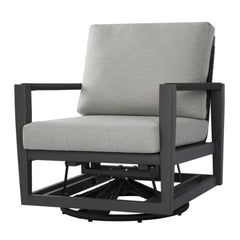 Elementi Laguna Aluminum Swivel Glider Chair - Wicker Armrests OS2506W