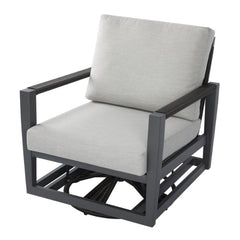 Elementi Laguna Aluminum Swivel Glider Chair - Wicker Armrests OS2506W