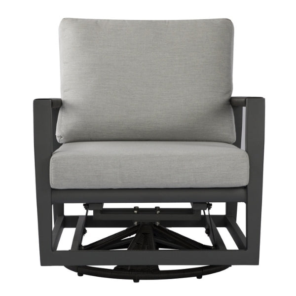 Elementi Laguna Aluminum Swivel Glider Chair - Wicker Armrests OS2506W