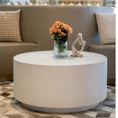 Elementi Rome 34" Round Concrete Coffee Table FCG08