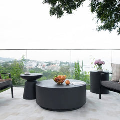 Elementi Rome 34" Round Concrete Coffee Table FCG08