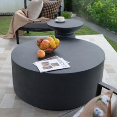 Elementi Rome 34" Round Concrete Coffee Table FCG08