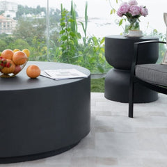Elementi Rome 34" Round Concrete Coffee Table FCG08