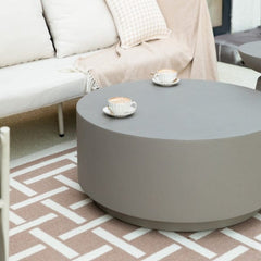 Elementi Rome 34" Round Concrete Coffee Table FCG08