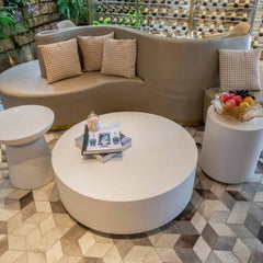 Elementi Rome 40" Round Concrete Coffee Table FCG07