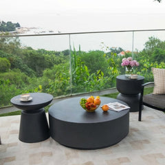 Elementi Rome 40" Round Concrete Coffee Table FCG07