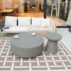 Elementi Rome 40" Round Concrete Coffee Table FCG07