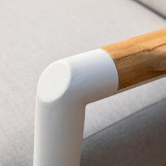 Elementi Santorini Aluminum Lounge Chair Teak Armrests OS2501S