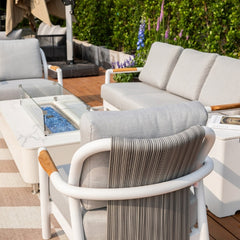 Elementi Santorini Aluminum Lounge Chair Teak Armrests OS2501S