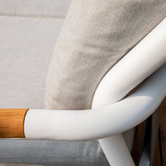 Elementi Santorini Aluminum Lounge Chair Teak Armrests OS2501S