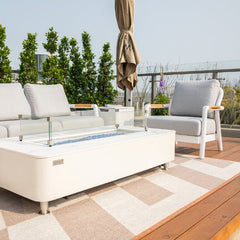 Elementi Santorini Aluminum Lounge Chair Teak Armrests OS2501S