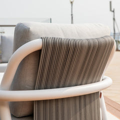 Elementi Santorini Aluminum Lounge Chair Teak Armrests OS2501S