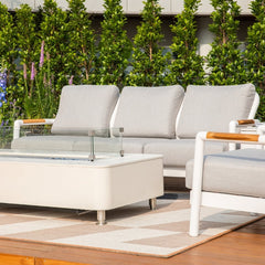 Elementi Santorini Aluminum Sofa Teak Armrests OS2501T