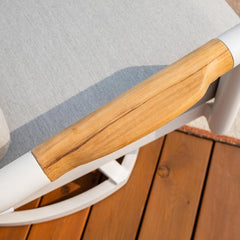 Elementi Santorini Aluminum Sofa Teak Armrests OS2501T