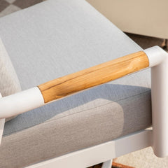 Elementi Santorini Aluminum Sofa Teak Armrests OS2501T