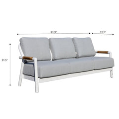 Elementi Santorini Aluminum Sofa Teak Armrests OS2501T