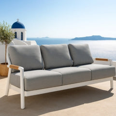 Elementi Santorini Aluminum Sofa Teak Armrests OS2501T