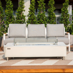 Elementi Santorini Aluminum Sofa Teak Armrests OS2501T