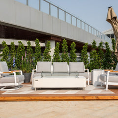Elementi Santorini Aluminum Sofa Teak Armrests OS2501T