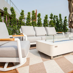 Elementi Santorini Aluminum Sofa Teak Armrests OS2501T