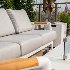 Elementi Santorini Aluminum Sofa Teak Armrests OS2501T