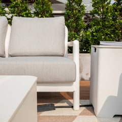 Elementi Santorini Aluminum Sofa Teak Armrests OS2501T