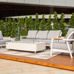 Elementi Santorini Aluminum Sofa Teak Armrests OS2501T